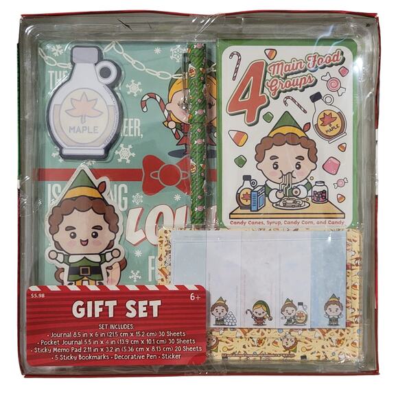Elf Stationery Gift Set Buddy Christmas Journal Pen Sticky Bookmark Sticker Gift - Picture 1 of 8